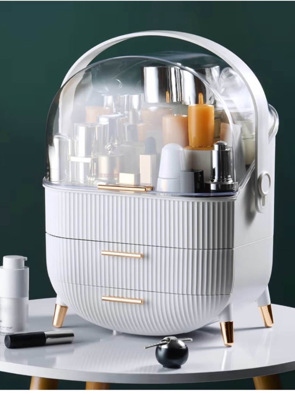 π CANITORON Makeup Organizer, with 2 Drawers and Transparent Cover Display Case - Picture 12 of 12